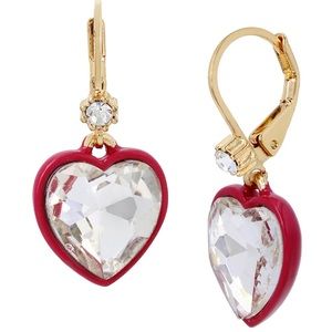 NWT Betsey Johnson Heart Drop Earrings